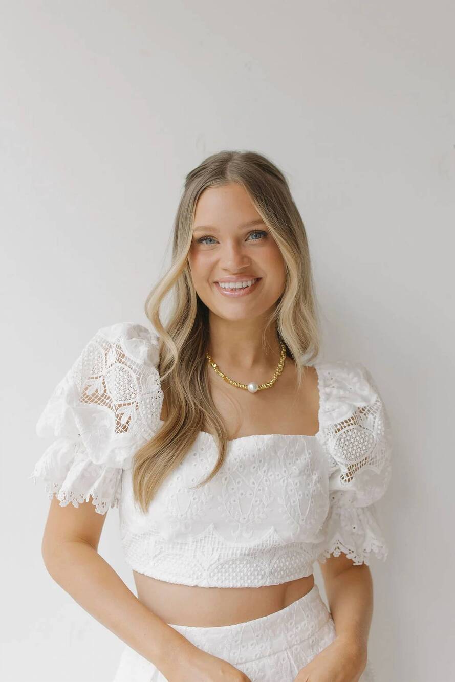 NEW MABLE elcie lace top in off white
